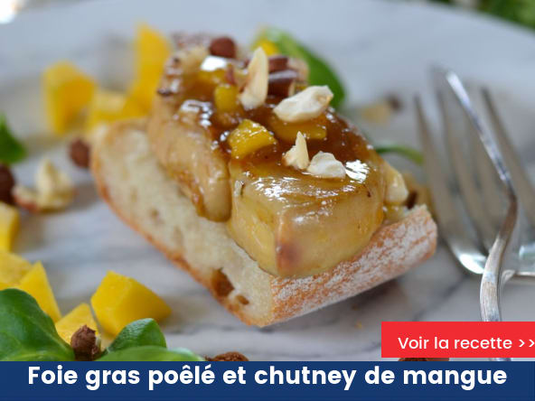 Escalope de foie gras poêlé et chutney de mangue